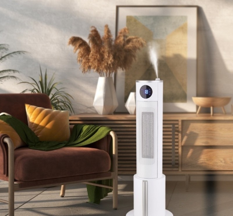 Aeroterma tip turn Zilan ZLN5640 Alba, putere 2200W, ecran LED, 3 trepte de viteza