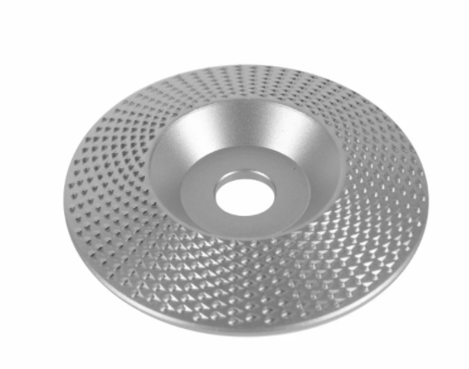 Disc arcuit, argintiu, de rindeluit lemn, 84mm