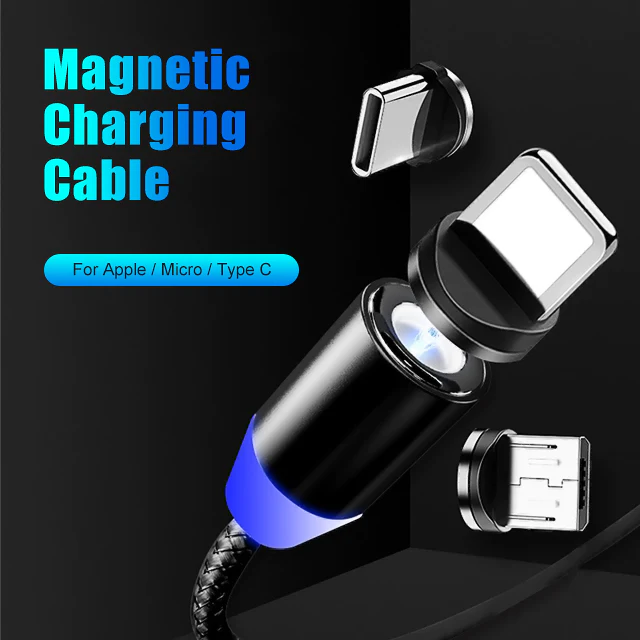 Cablu magnetic de incarcare 3in1 1+1