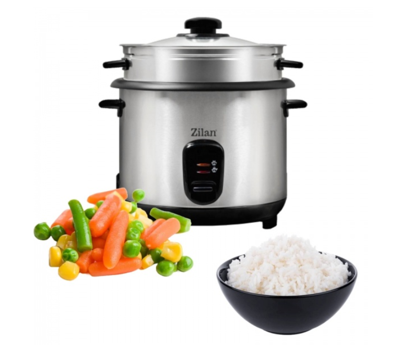 Aparat de gatit Zilan ZLN9570 2 in 1 pentru gatit orez si alimente la abur, capacitate 1.5L, 500W, sistem anti-alunecare
