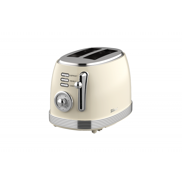 Prajitor de paine Retro Zilan ZLN1191, 2 felii de paine, 850W, 6 trepte de temperatura si timer, dezghetare, reincalzire, picioruse antiderapante
