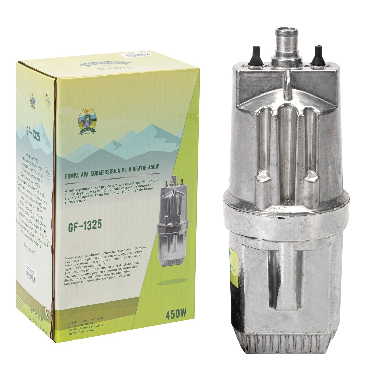 Pompa apa submersibila vibratie 450W,2 sorburi MF