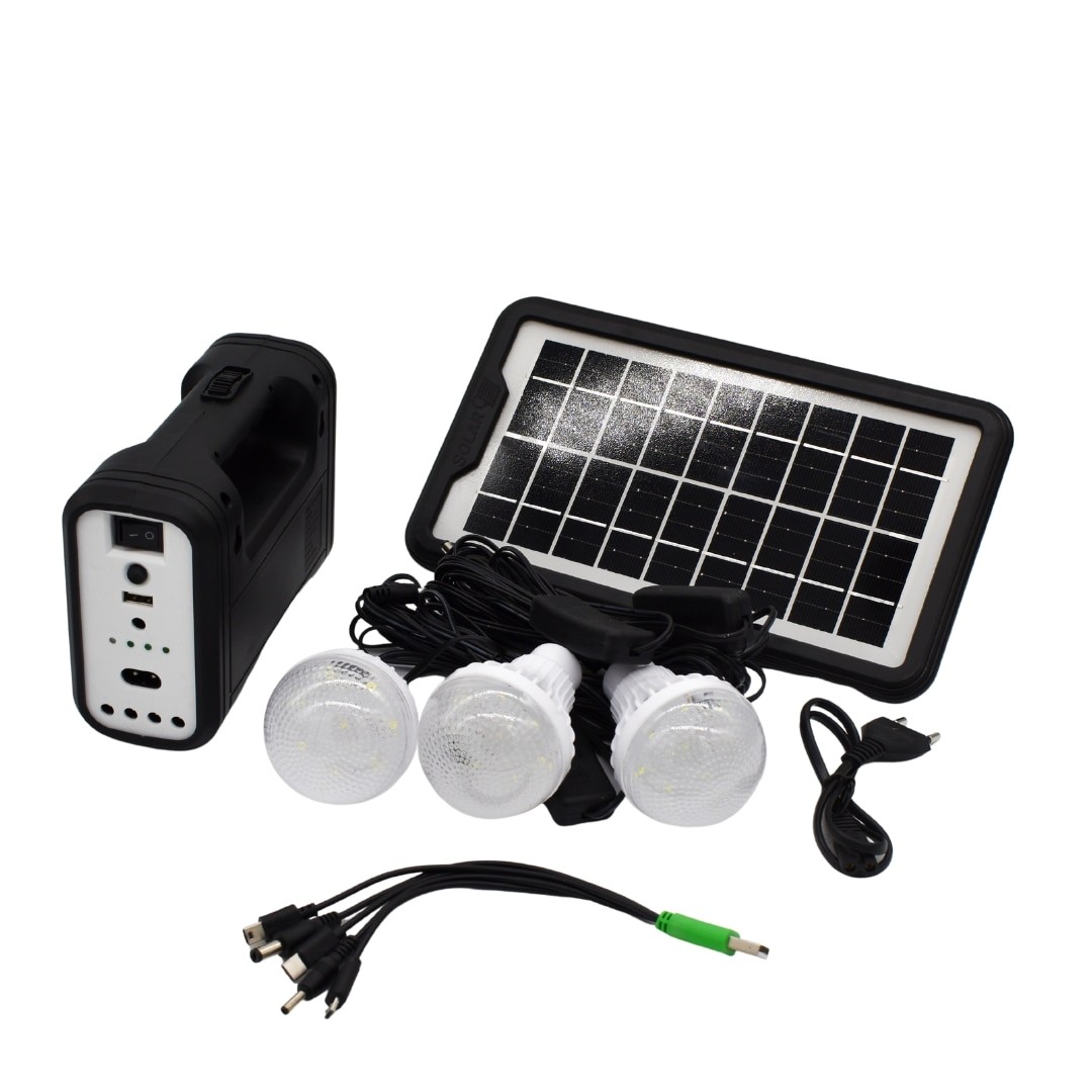 Sistem solar pentru camping GD Lite 1 – complet, rezistent la apă, negru