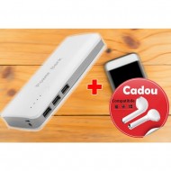 Baterie externa 20000 mAh cu 3 iesiri + Cadou casca Wireless I7
