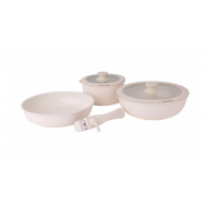 Set vase de gatit Zilan ZLN0965 din 8 piese, 5 straturi de material, compatibil cuptor