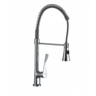 Baterie de bucatarie Z-Inox ZLN8153 cu gat flexibil de 45 cm, corp din alama, suprafata cromata, doua moduri de stropire