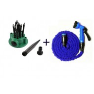 PACHET PROMOTIONAL ASPERSOR MULTIFUNCTIONAL, FURTUNURI FLEXIBILE, TIP SPRINKLER, 360 GRADE + FURTUN 60 METRI EXPANDABIL
