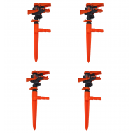 Set 4 aspersoare cu impact, din plastic, cu duza reglabila 360 de grade