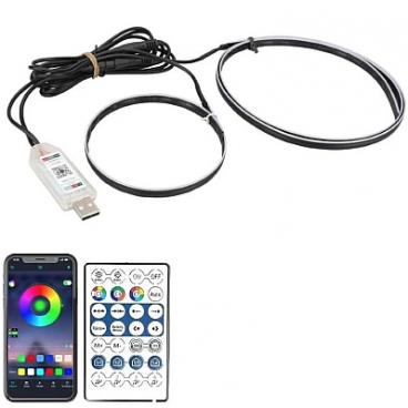 Set 2 benzi acrilice 110cm si 35cm, lumina ambientala auto RGB, alimentare USB