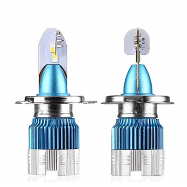 Set 2 lampi H4 LED MI2 auto cu doua faze putere 50W temperatura 6000k