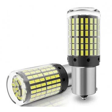Set 2 Becuri LED Canbus 1156 Pozitie Galben BA15S P21W 144 LED-uri