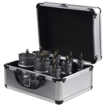 Cutie metalica cu 10 freze pentru metal cu pastile Vidia 16mm-53mm