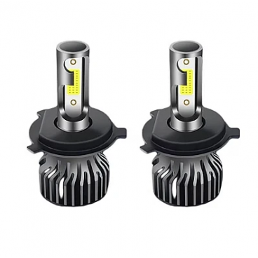 Set 2 becuri auto COB H4, 100W, lumina alb-rece, 12000 lumeni