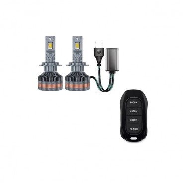Set 2 Becuri LED Auto V12 H7 cu Telecomandă – 3 Faze de Iluminare 6000K