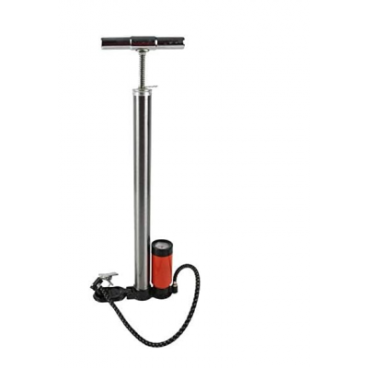 Pompa Manuală pentru Umflat Roți – 3 Capete, Mâner Lemn, Negru