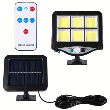 Lampă solară de exterior cu senzor de mișcare și telecomandă – brațe reglabile, iluminare eficientă