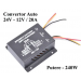 Convertor Auto 20A pentru Tensiune 24V - 12V