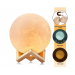Moon Lamp 3D, Lampa Luna 15 CM LED Portabila, Stand Lemn, Alb Cald si Rece, Intensitate Reglabila, Reincarcabila