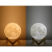 Moon Lamp 3D, Lampa Luna 15 CM LED Portabila, Stand Lemn, Alb Cald si Rece, Intensitate Reglabila, Reincarcabila