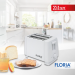 Prajitor de paine Floria ZLN1833 Alb, 700W, 7 nivele de control al temperaturii, buton de oprire
