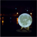 Moon Lamp 3D, Lampa Luna 15 CM LED Portabila, Stand Lemn, Alb Cald si Rece, Intensitate Reglabila, Reincarcabila