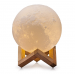 Moon Lamp 3D, Lampa Luna 15 CM LED Portabila, Stand Lemn, Alb Cald si Rece, Intensitate Reglabila, Reincarcabila