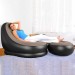 Fotoliu gonflabil cu suport pentru picioare, invelis catifelat